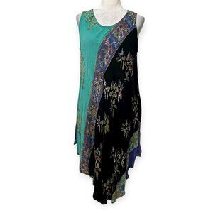 Mission Canyon Boho Asymmetrical Rayon Dress Tunic One Size Multicolor